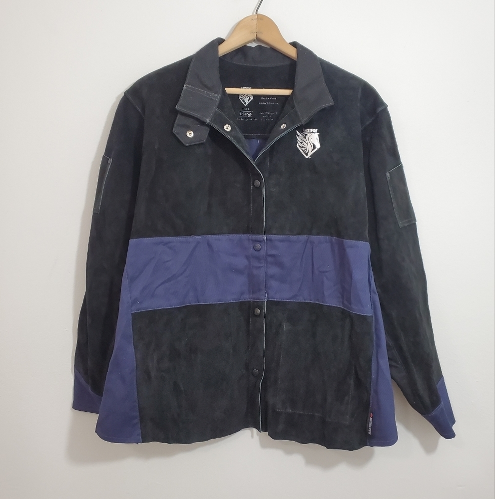 Black Stallion Angelfire Black/Blue Cowhide Jacket